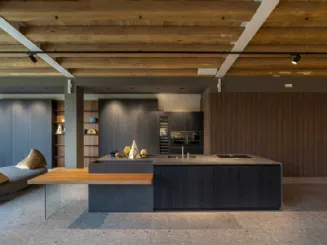 Cucina Moderna lineare in essenza di rovere Filo 01 di Dibiesse