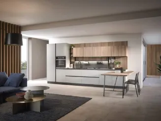 Cucina Moderna lineare con penisola Hera Composizione 01 di Prima Cucine