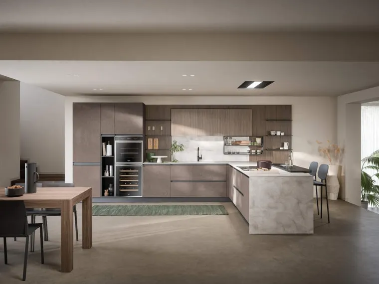 Cucina Moderna con penisola Hera Composizione 05 di Prima Cucine