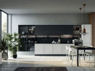 Cucina Moderna lineare Noah Composizione 05 in legno laccato di Prima Cucine