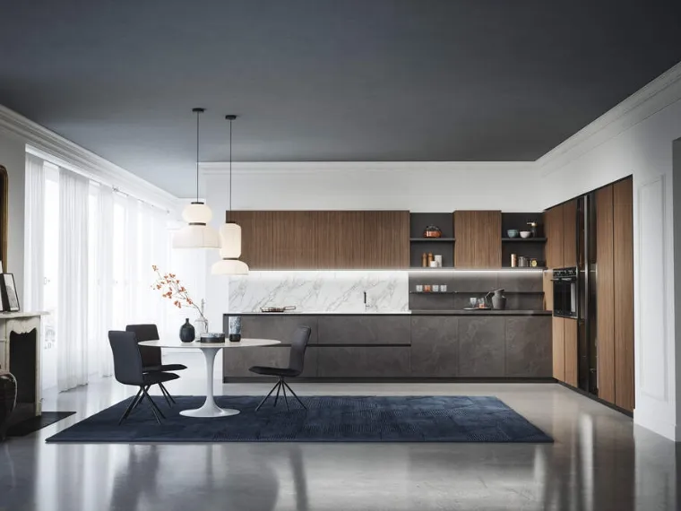 Cucina Moderna angolare Domino Composizione 04 di Prima Cucine