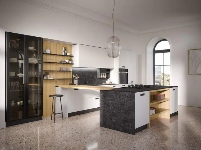 Cucina Moderna con penisola Domino Composizione 07 di Prima Cucine