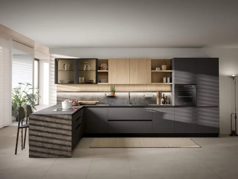 Cucina Moderna con penisola Zoe Composizione 02 di Prima Cucine