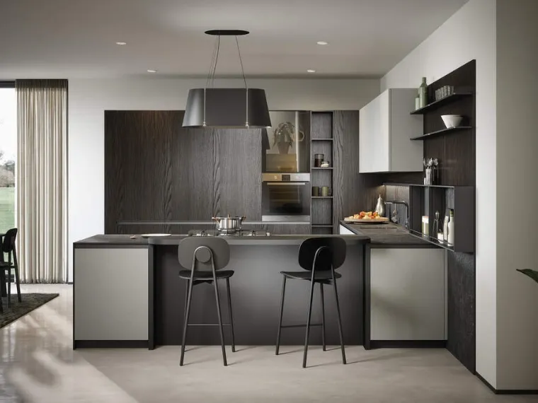 Cucina Moderna con penisola Zoe Composizione 04 di Prima Cucine